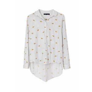 Preppy Chic Jane + Delancey Pinstripe Leopard Graphic Crisp Button Down Size L